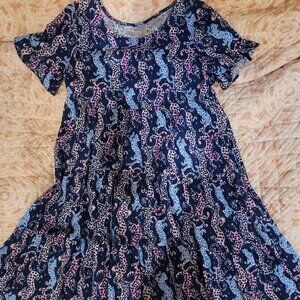 Like New GIrls Purple Cat Lilly Pulitzer r Dress Sz Med 6-7